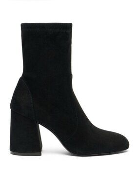 New Stuart Weitzman Essentialist Stretch Bootie Black Suede Sz 10